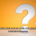 Kullanıcı Hatası Nasıl Anlaşılır?