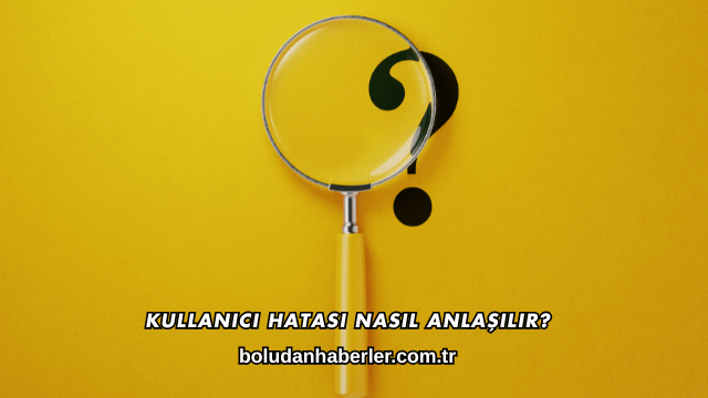 Kullanıcı Hatası Nasıl Anlaşılır?